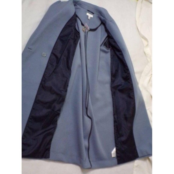 🆕 TOPSHOP Brooke Double Breasted Long Coat Blue 12 - Picture 10 of 10